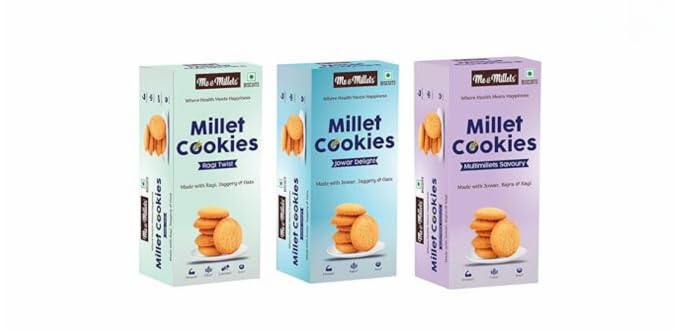Me & Millets Combo Ragi Twist, Jowar Delight & Multimillets Savoury Cookies (75g X 3) Delicious Millets Biscuits, Rich In Fiber & Protein, Healthy Tea Snack (Jain Friendly)